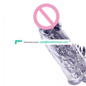 Reusable Silicon Condom With Spike Dotted Penis Sleeve For Men Dildo